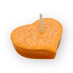 Plovoucí svíčka - Srdíčko - Pomeranč